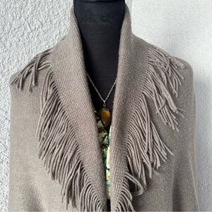 Layers by Lizden Marvelush Open Front Fringe Cocoon Cardigan Grey
